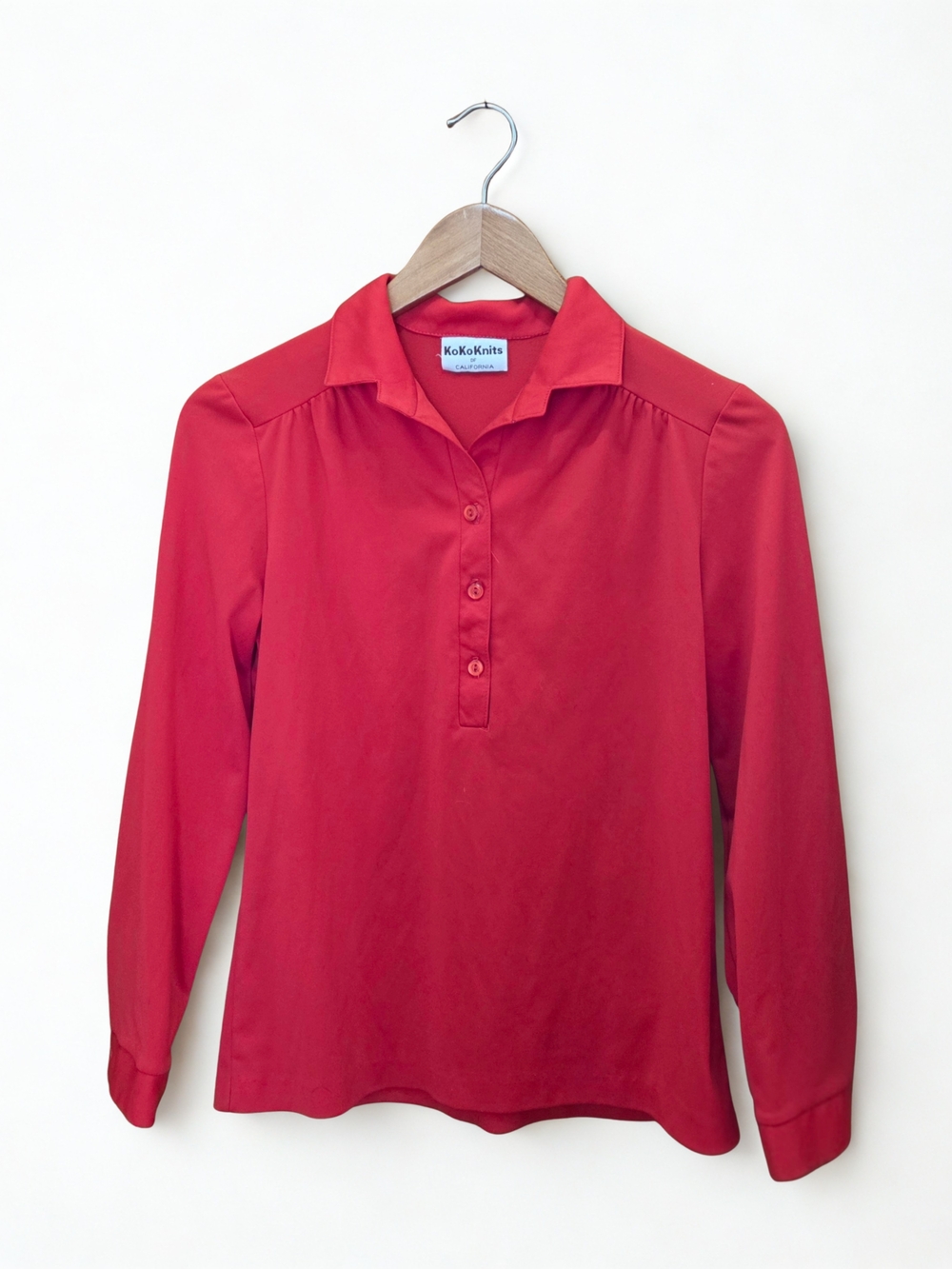 Vintage KoKoKnits Red Long Sleeve Blouse